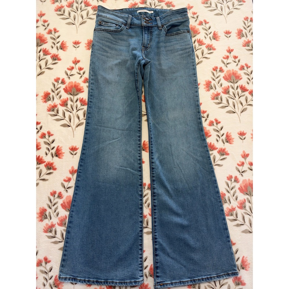 Levis Superlow Flare Jeans Womens 27 Medium Wash Low Rise Denim Pants